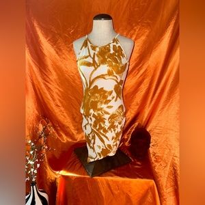 Yellow and white flower design dress